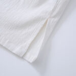 Buddha Stones Vintage Solid Long Sleeve Lace-up Design Cotton Linen Men's Shirt - image 7