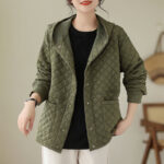 Buddha Stones Plain Hoodie Design Women's Cotton Thermal Long Sleeve Jacket With Pockets - OliveDrab - US14，UK/AU18，EU46 (2XL) - image 0