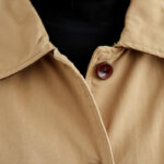 Buddha Stones Plain Lapel Buttons Design Women's Long Sleeve Quilted Cotton Jacket With Pockets - image 7