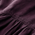 Buddha Stones Fall DarkMagenta V-Neck Buttons Design Cotton Long Sleeve Midi Dress - image 7