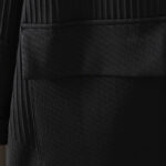Buddha Stones Pure Color Irregular Design Cotton Turtleneck Long Sleeve Midi Dress With Pocket - image 4