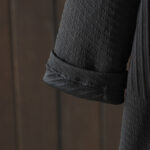 Buddha Stones Pure Color Irregular Design Cotton Turtleneck Long Sleeve Midi Dress With Pocket - image 5