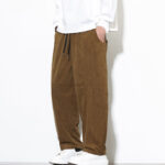 Buddha Stones Drawstring Solid Color Tapered Design Cotton Corduroy Men's Harem Pants With Pockets - image 32