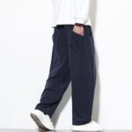 Buddha Stones Drawstring Solid Color Tapered Design Cotton Corduroy Men's Harem Pants With Pockets - image 5