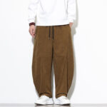 Buddha Stones Drawstring Solid Color Tapered Design Cotton Corduroy Men's Harem Pants With Pockets - DarkGoldenrod - US/UK/AU46，EU56 (5XL) - image 29