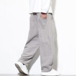 Buddha Stones Drawstring Solid Color Tapered Design Cotton Corduroy Men's Harem Pants With Pockets - image 12