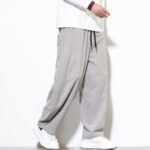 Buddha Stones Drawstring Solid Color Tapered Design Cotton Corduroy Men's Harem Pants With Pockets - image 15