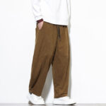 Buddha Stones Drawstring Solid Color Tapered Design Cotton Corduroy Men's Harem Pants With Pockets - image 35