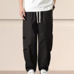 Buddha Stones Commute Spring Solid Color Drawstring Men's Harem Pants With Pockets - image 10