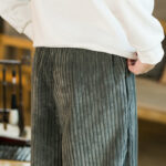 Buddha Stones Commute Plain Drawstring Men's Wide Leg Cotton Corduroy Pants With Pockets - image 26