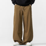 Buddha Stones Fall Pure Color Men's Wide Leg Cotton Drawstring Pants With Pockets - image 17