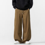 Buddha Stones Fall Pure Color Men's Wide Leg Cotton Drawstring Pants With Pockets - DarkGoldenrod - US/UK/AU46，EU56 (5XL) - image 16
