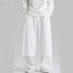 Buddha Stones Plain Patchwork Design Men's Cotton Pants With Pockets - image 20