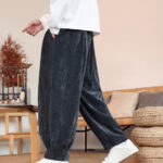 Buddha Stones Casual Solid Color Simple Design Men's Cotton Pants With Pockets - image 19