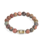 Buddha Stones Natural Picasso Jasper Om Mani Padme Hum Energy Bracelet - image 4