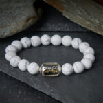Buddha Stones Natural White Turquoise Bead Om Mani Padme Hum Blessing Bracelet - image 1