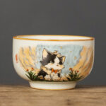 Buddha Stones Cute Bow Tie Cat Teacup Kung Fu Tea Cup - Cat 7.8cm*5cm*120ml - image 12