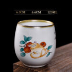 Buddha Stones Cute Lying Cat Branches Teacup Kung Fu Tea Cup With Gift Box - Lying Cat & Branches 6.3cm*6.6cm*120ml - image 0