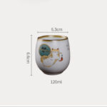 Buddha Stones Cute Lying Cat Branches Teacup Kung Fu Tea Cup With Gift Box - image 15
