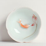 Buddha Stones Koi Fish Lotus Hand Teacup Kung Fu Tea Cup - image 1