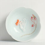 Buddha Stones Koi Fish Lotus Hand Teacup Kung Fu Tea Cup - Red Lotus & Hand 8.8cm*3cm*3.5cm - image 4