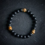 Buddha Stones Natural Black Onyx Picture Jasper Fortune Bracelet - 20cm - image 0