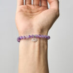 Buddha Stones 925 Sterling Silver Amethyst Lotus Design Natural Balance Bead Bracelet - image 14