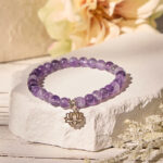 Buddha Stones 925 Sterling Silver Amethyst Lotus Design Natural Balance Bead Bracelet - image 11