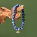 Buddha Stones 925 Sterling Silver Lotus Design Natural Sodalite Positive Beads Harmony Bracelet - image 3