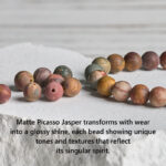 Buddha Stones Natural Picasso Jasper Square Lava Rock Courage Bracelet - image 6
