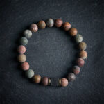 Buddha Stones Natural Picasso Jasper Square Lava Rock Courage Bracelet - image 4
