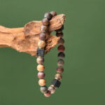 Buddha Stones Natural Picasso Jasper Square Lava Rock Positive Bracelet - image 3