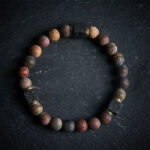 Buddha Stones Natural Picasso Jasper Square Lava Rock Positive Bracelet - 21cm - image 0
