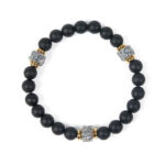Buddha Stones Natural Frosted Black Onyx Buddha Face Protection Bracelet - image 6