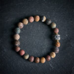 Buddha Stones Natural Picasso Jasper Buddha Face Energy Bracelet - image 2