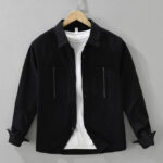 Buddha Stones Spring Commute Buttons Long Sleeve Shirt Men Cotton Clothing With Pockets - Black - US/UK/AU42，EU52 (3XL) - image 0
