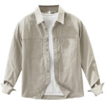 Buddha Stones Daily Plain Buttons Design Men's Long Sleeve Pure Cotton Shirt With Pockets - image 14