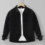 Buddha Stones Daily Plain Buttons Design Men's Long Sleeve Pure Cotton Shirt With Pockets - Black - US/UK/AU42，EU52 (3XL) - image 15