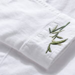 Buddha Stones Embroidery Leaves Pattern Men's Long Sleeve Cotton Linen Shirt - image 10