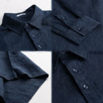 Buddha Stones Men's Solid Color Lapel Buttons Long Sleeve Pure Linen Shirt - image 4