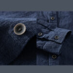 Buddha Stones Men's Pure Color Lapel Buttons Simple Design Ramie Cotton Long Sleeve Shirt - image 10