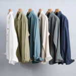 Buddha Stones Men's Pure Color Lapel Buttons Simple Design Ramie Cotton Long Sleeve Shirt - image 20