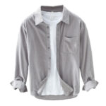 Buddha Stones Daily Plain Buttons Design Long Sleeve Men's Corduroy Pure Cotton Jacket With Pocket - image 18