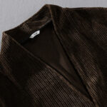 Buddha Stones Commute V-neck Simple Ribbed Texture Design Long Sleeve Men's Jacket - image 9
