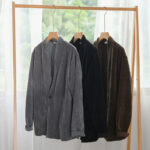 Buddha Stones Commute V-neck Simple Ribbed Texture Design Long Sleeve Men's Jacket - image 18