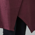 Buddha Stones Winter Irregular Hem Design Mock Neck Cotton Long Sleeve Midi Dress With Pockets - image 9