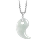 Buddha Stones 925 Sterling Silver Teardrop Design Jade Titanium Steel Chain Necklace Luck Pendant - Azure - Jade - image 7