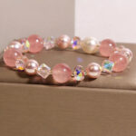 FREE Today: Healing and Positive Natural Strawberry Quartz White Crystal Pearl Bracelet - image 2