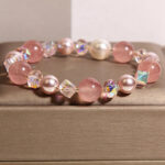 FREE Today: Healing and Positive Natural Strawberry Quartz White Crystal Pearl Bracelet - image 1