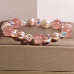 FREE Today: Healing and Positive Natural Strawberry Quartz White Crystal Pearl Bracelet - image 3